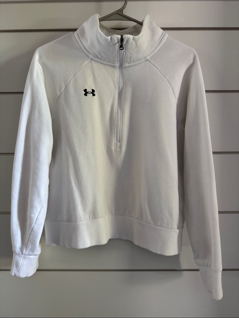Under Armour Women's White Quarter-Zip Fleece Pullover